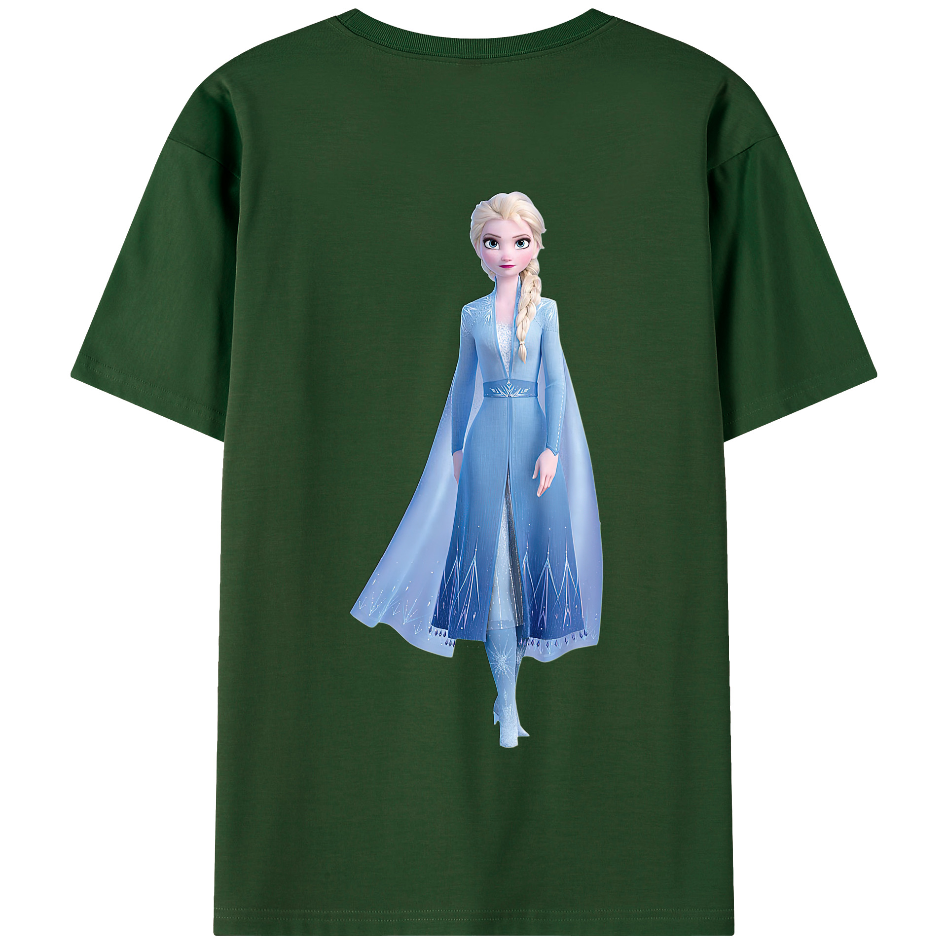 （画像用） アナと雪の女王 アンナ エルサ Frozen Anna Elsa 綿100％半袖Tシャツ（背面プリント）